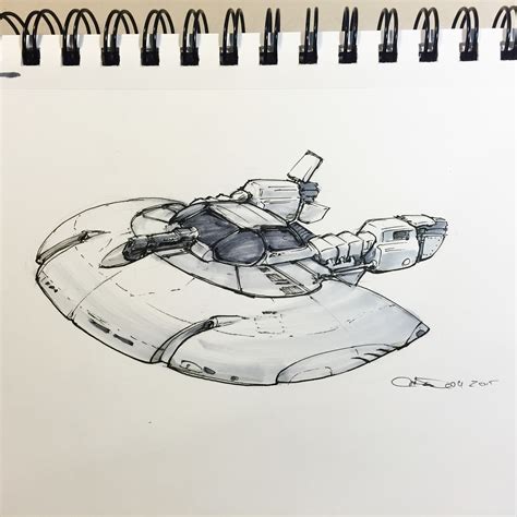 Drawing a spaceship a day – Space Art By Christopher Doll