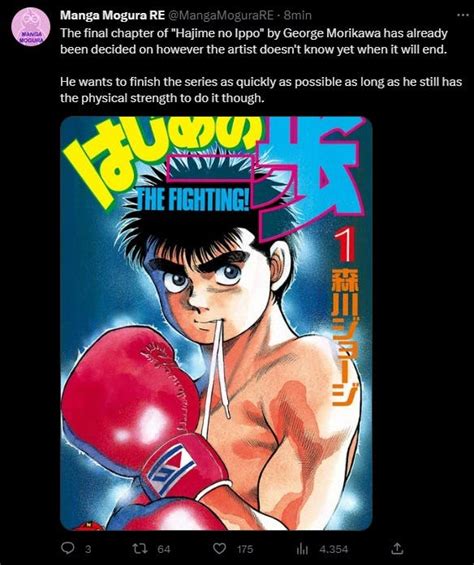 El autor de Hajime no Ippo ya tiene el último capítulo del manga