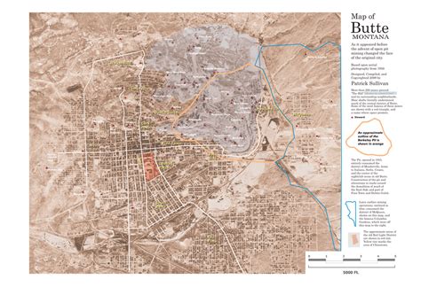 Overhead map of mines in Butte, Montana : MapPorn