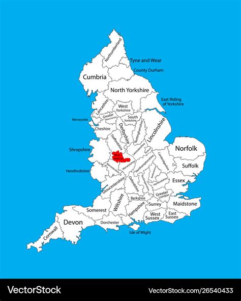 Map west midlands county in west midlands uk Vector Image