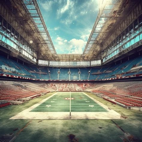 Premium Photo | American football stadium background