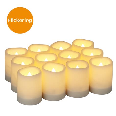 Lasumora 12PCS Led Tea Light Candles with Timer, Waterproof Candles for ...