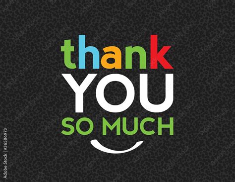 Thank You So Much Message Note Stock Vector | Adobe Stock