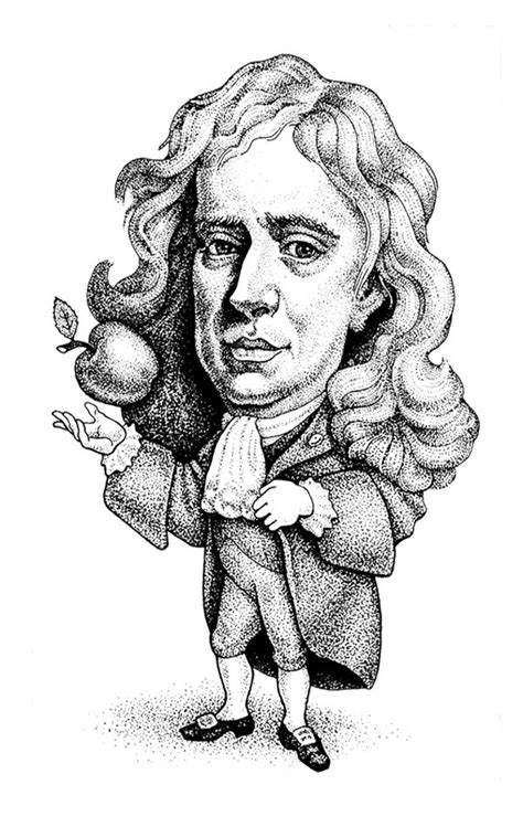 Caricature Isaac Newton Coloring Page For Kids | Isaac newton, Caricature, Caricature sketch