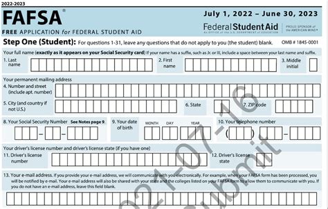 Printable Fafsa Forms