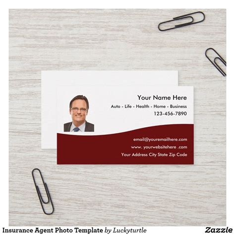 Insurance Agent Photo Template Business Card | Zazzle | Insurance agent ...