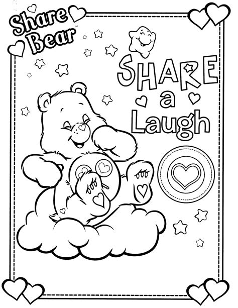 Care Bear Share Bear Coloring Pages Coloring Pages