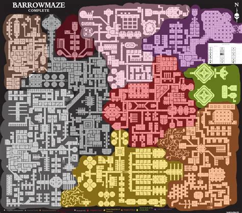 Map, Maze, Barrowmaze Map with zones - Barrowmaze Map with zones - Gallery - DakkaDakka ...