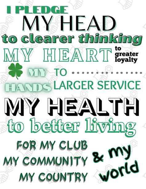 4-H Pledge PNG CLUB POSTER 4-H Member Proudly Display Your Commitment ...