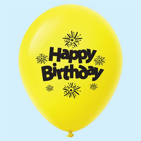 11" Happy Birthday Streamers Latex Balloons Yellow (25 Per Bag) | Bargain Balloons - Mylar ...