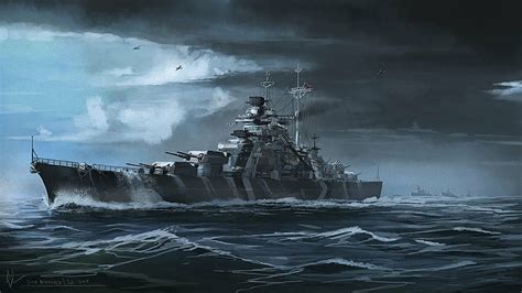 HD wallpaper: World of Warships, Bismarck (ship), Battleship, turrets, armor | Wallpaper Flare