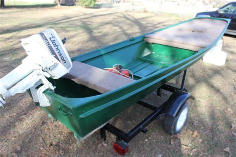 Jon Boat, Aluminum 14 ft, with tilt trailer, 4 hp Johnson. - Appleby 14 ...