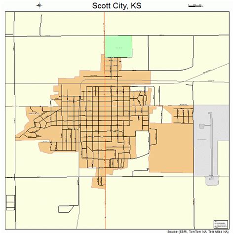 Scott City Kansas Street Map 2063600