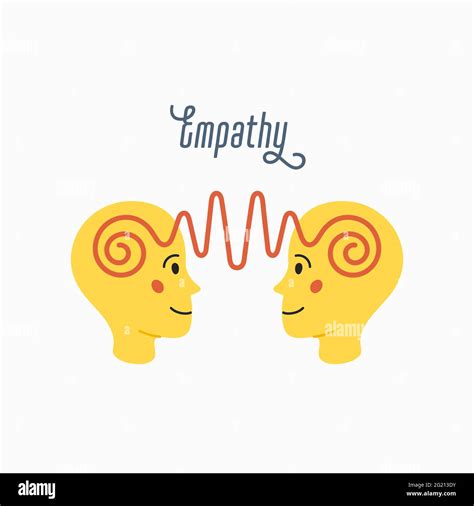 Empathy. Empathy concept - silhouettes of two human heads with an abstract image of emotions ...