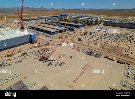 An aerial view of Taiwan semiconductors Mega Factory under construction in North Phoenix ...