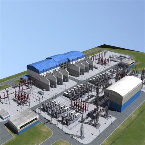 3d max electrical substation station