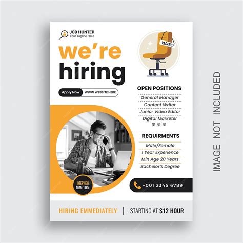 Recruitment, job hiring, vacancy, advertisement, flyer design template, | Premium AI-generated ...