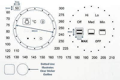 48pc Separate Custom Oven Temperature & Symbol Dial Sticker Stove Label ...