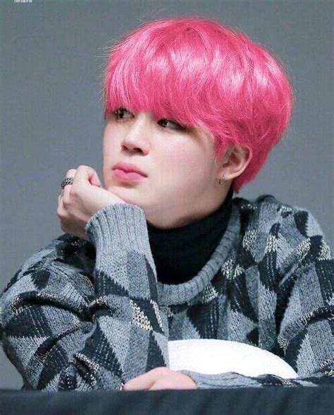 Jimin with pink hair.😂😊😍 | ARMY's Amino