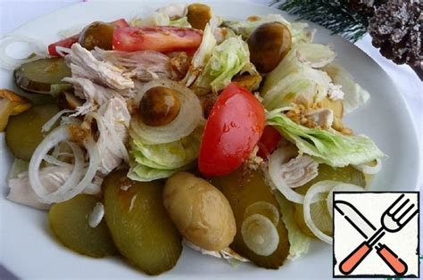 Chicken Fillet Salad with pickled Mushrooms Recipe 2023 with Pictures Step by Step - Food ...
