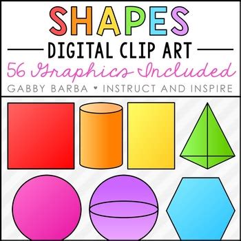 2D & 3D Shapes Clip Art by Teaching World Changers - Gabby Barba