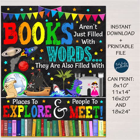 Classroom School Library Books Poster | TidyLady Printables