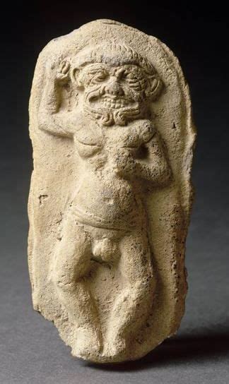 Babylonian pottery figure of Humbaba, 2nd millenium B.C. Humbaba is the guardian of the cedar ...