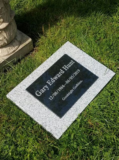 FLAT Grey Granite Grave Marker Memorial Plaque Grave Stone Marker ...