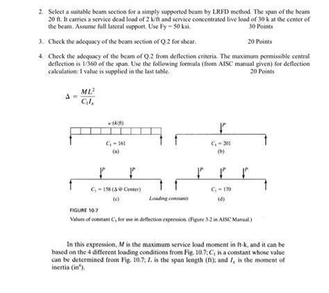 Solved 2. Select a suitable beam section for a simply | Chegg.com