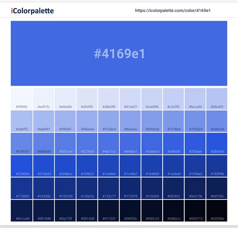 Royal Blue Color | 4169e1 information | Hsl | Rgb | Pantone