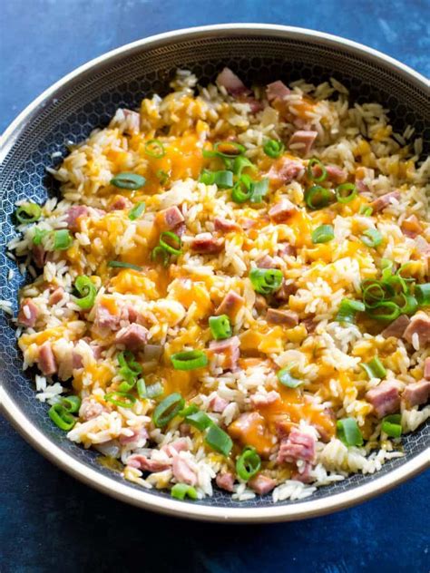 One-Pan Ham and Rice Skillet - The Girl Who Ate Everything