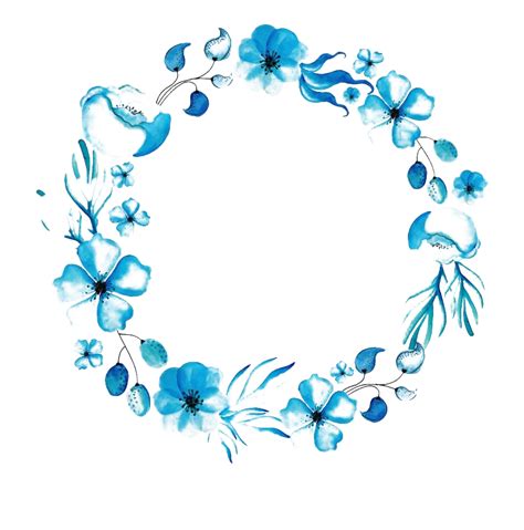 Floral Blue Frame PNG Transparent Images - PNG All