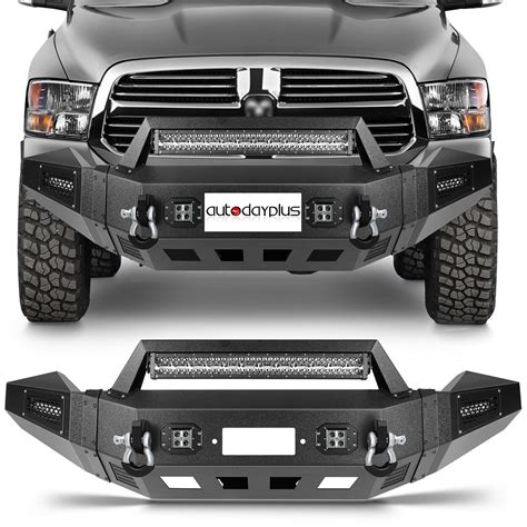 For 2013-2018 Dodge Ram 1500 Heavy Duty Steel Front Bumper with Led Light Bar | eBay