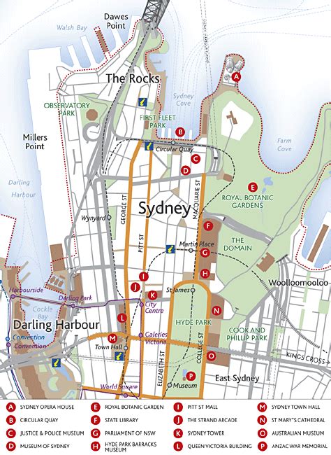 Map of Sydney tourist attractions | Sydney tourist attractions, Sydney ...