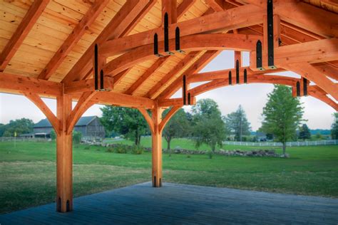 Timber Frame Pavilion with Hammer Beam Truss, N. Granby, CT: Outdoor ...