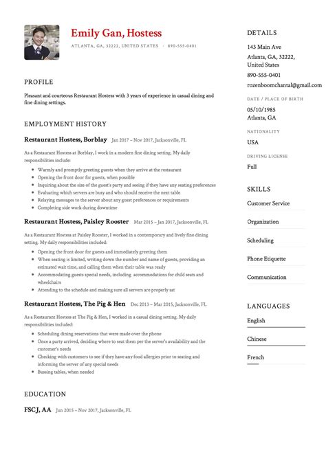 Restaurant Hostess Resume Sample & Guide – Resumeviking.com