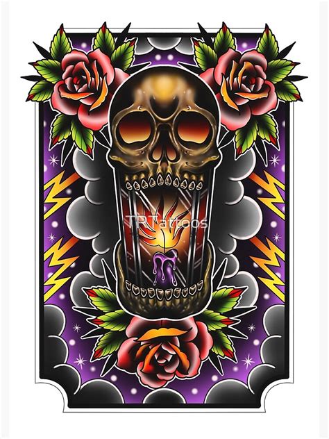 "Traditional skull lantern design" Art Print by TRTattoos | Redbubble