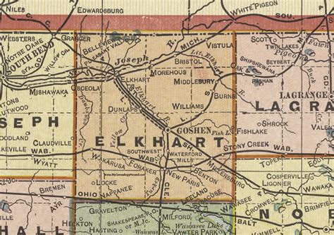 Elkhart County, Indiana, 1908 Map, Goshen