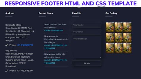 Create Responsive Footer HTML And CSS Template ( Source Code)