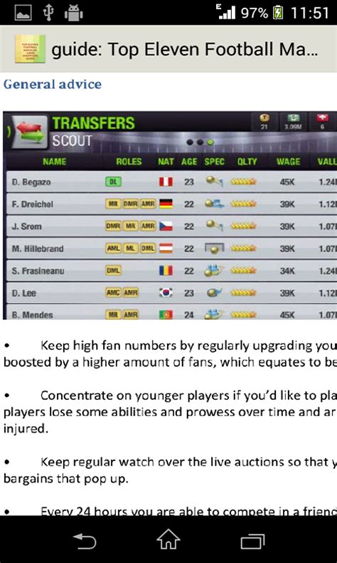 Amazon.com: cheats TOP ELEVEN FOOTBALL MANAGER : Apps & Games