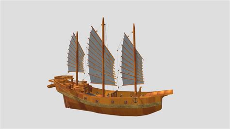 Chinese Junk Ship Model - Download Free 3D model by Polygora Studios ...