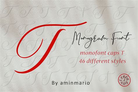 MONOGRAM T | Monofont caps T | Script Fonts ~ Creative Market