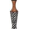 Uniquewise 26" White Striped And Brown Metal Floor Vase Centerpiece Home Decor For Dried Flower ...