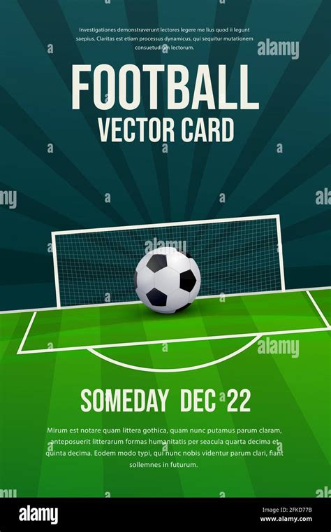 Football, soccer flyer, poster design, sports invitation vector editable template.Ball with ...