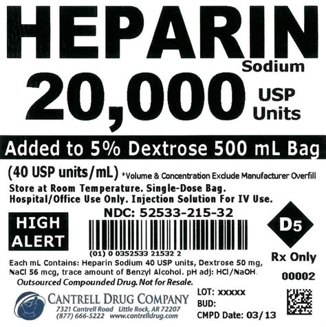 NDC 52533-215 Heparin Sodium Images - Packaging, Labeling & Appearance