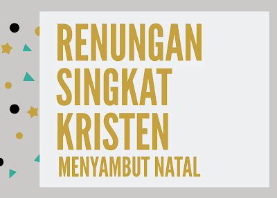 renungan singkat kristen menyambut natal