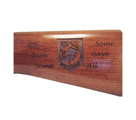 Custom Military Emblem Gun Stock Engraving - Whitetail Woodcrafters