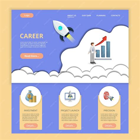 Premium Vector | Career flat landing page website template investment ...