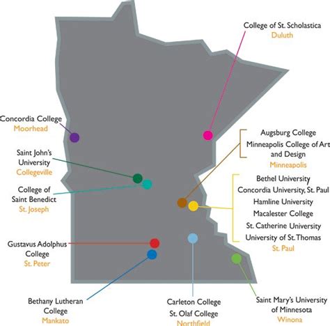 Locations | Minnesota's Private Colleges | Location map, Concordia college, Map