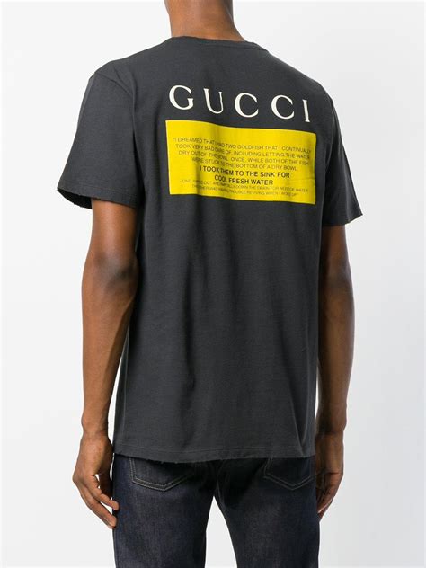 Gucci Black Cat Printed T-shirt in Gray for Men - Lyst